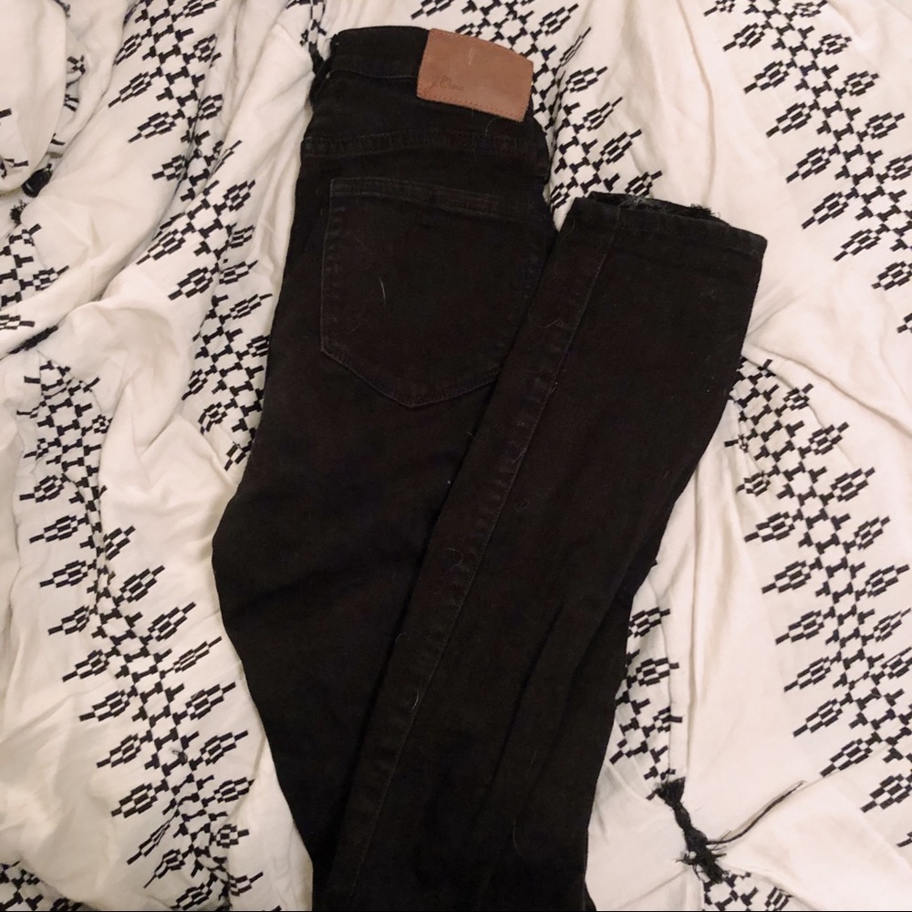 J Crew Black High Rise Skinny Jeans